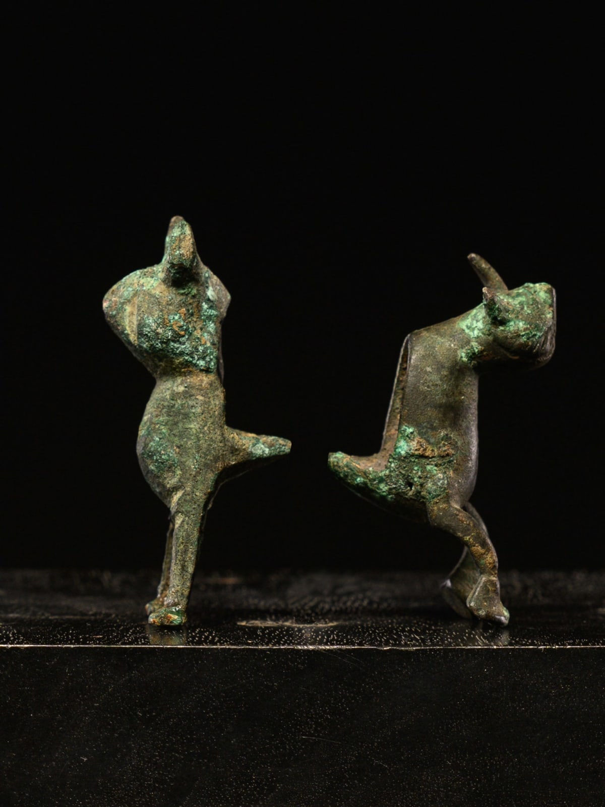 Two Bronze miniature Vessels in the Form of Hares, Possibly Fatimid., 11-13th C
