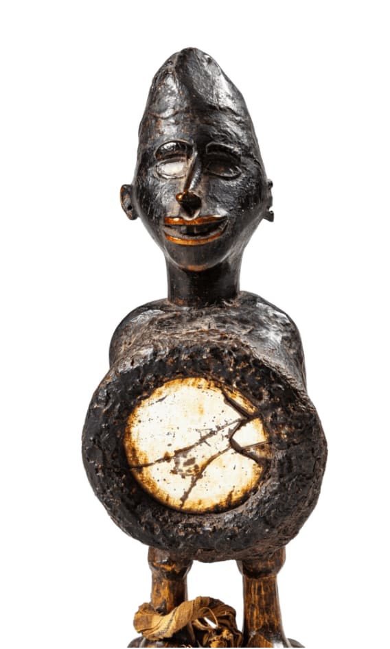 Yombe (DRC) Mirror Fetish exhibited at Anvers,Stadsfeestzaal,Tentoonstelling van Kongo-kunst,24/12/1937, 1st half 19th Century
