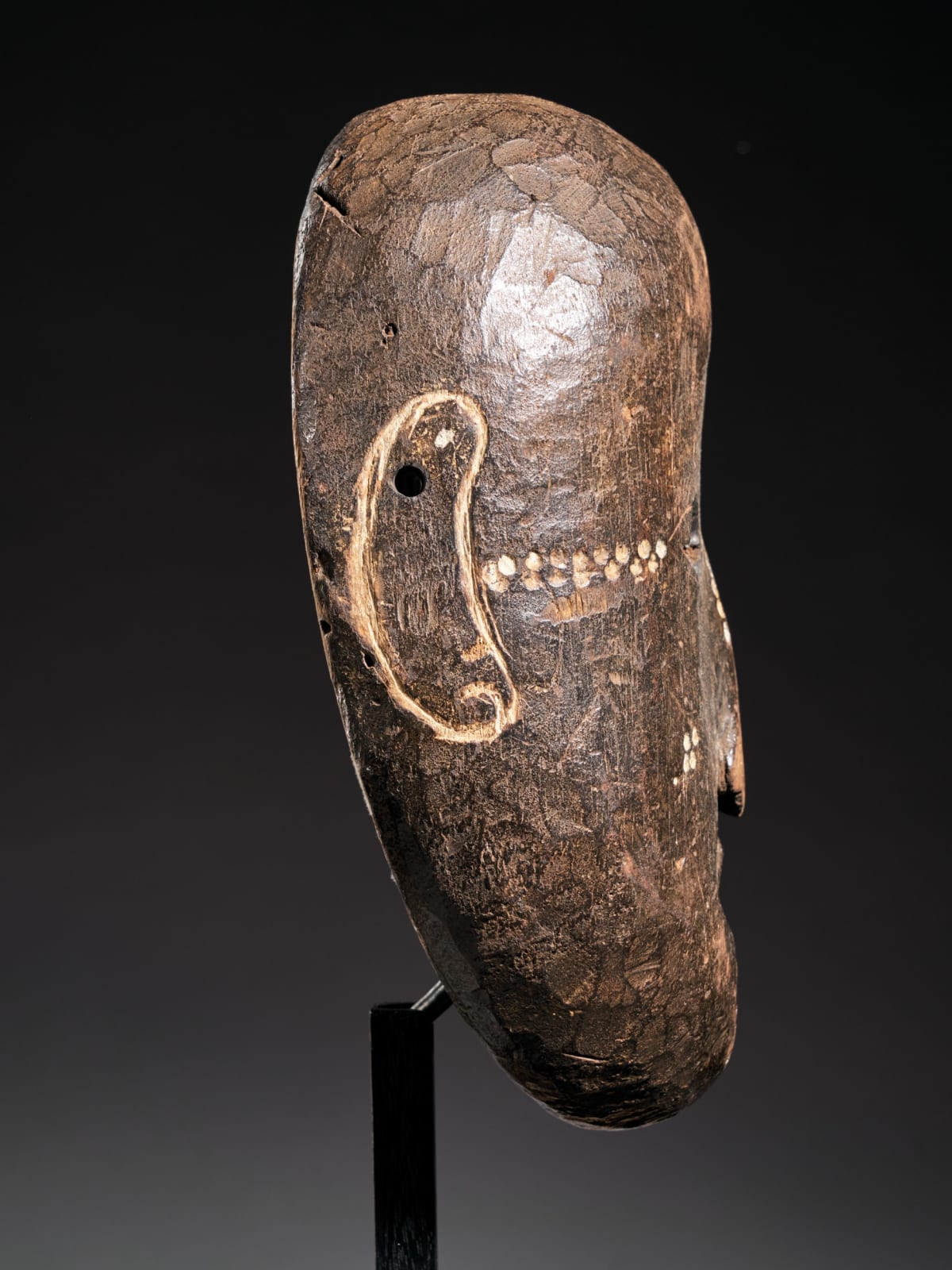 Ngbaka People,DRC.Ngbaka Face Mask with dotted Polychrome., first half 20th C