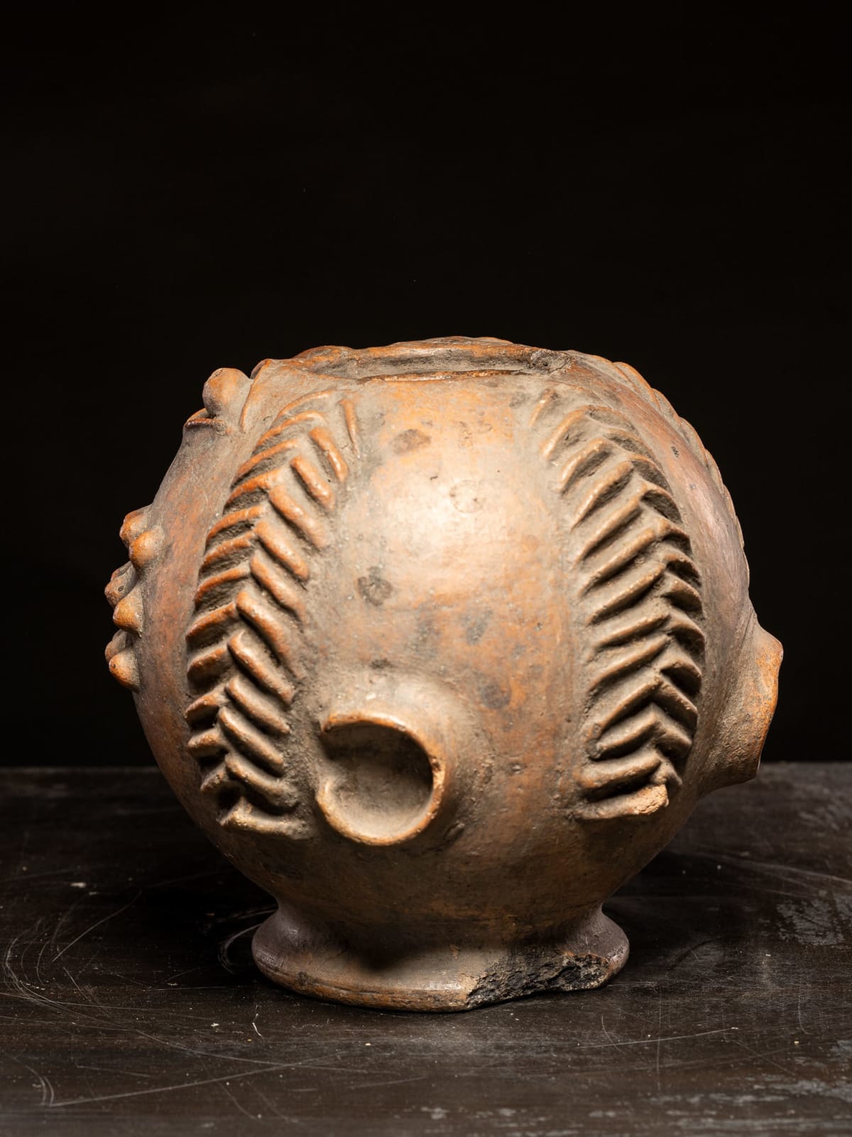 Anthropomorphic Terracotta Vessel with nice use patina, mid 20th C