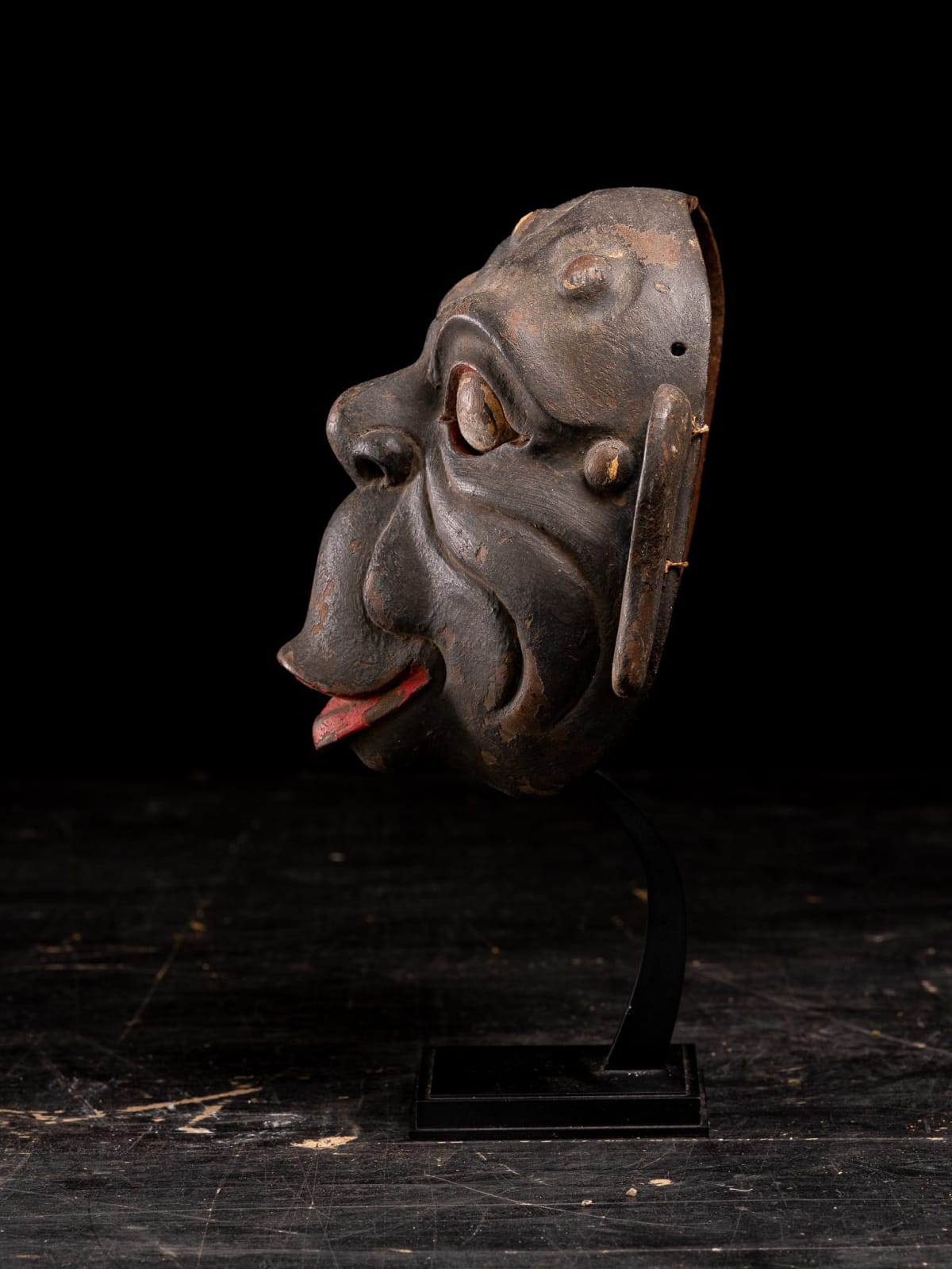 Balinese Hanuman mask in Polychromed light Wood, Indonesia, 20th Century