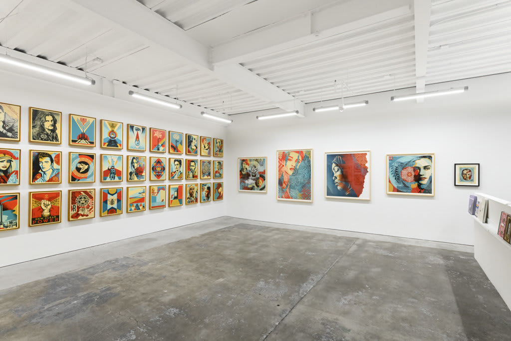Installation view of Shepard Fairey's solo exhibition 