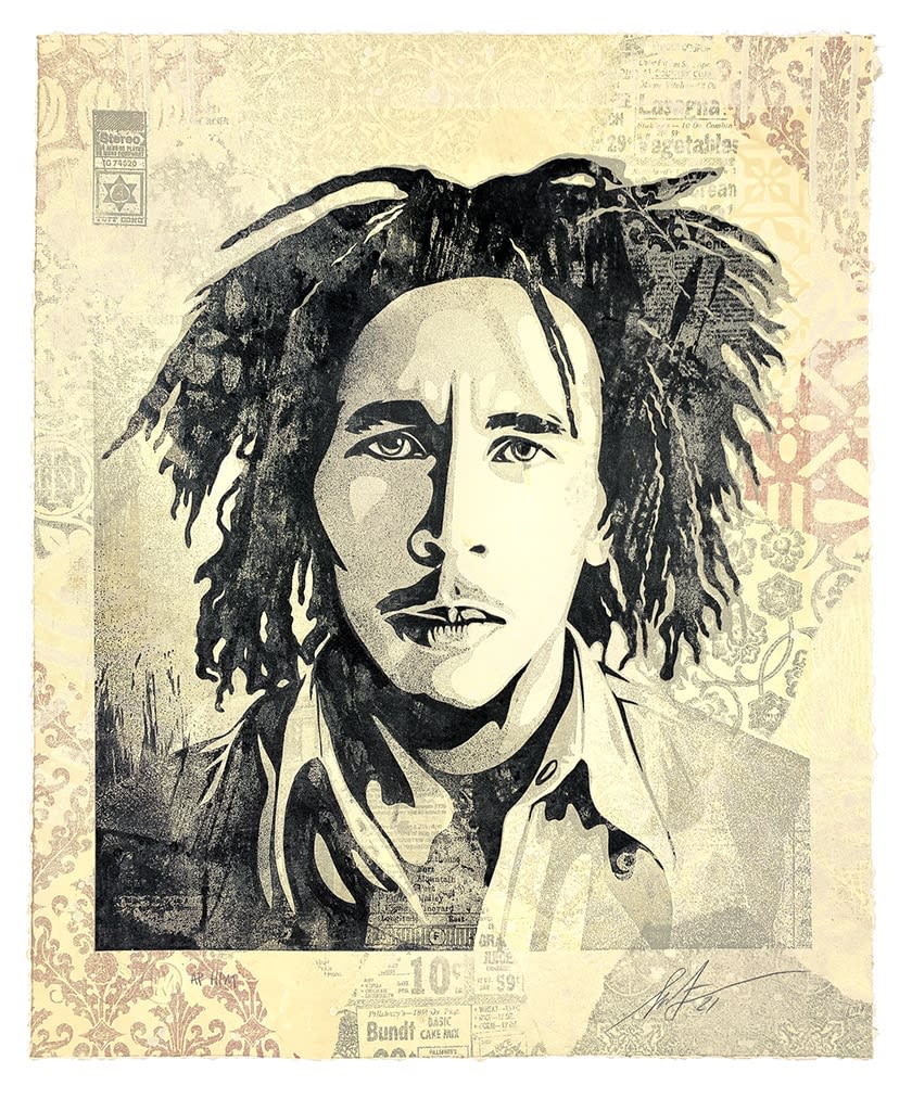 image of a man in black and white with patterns overlaid
