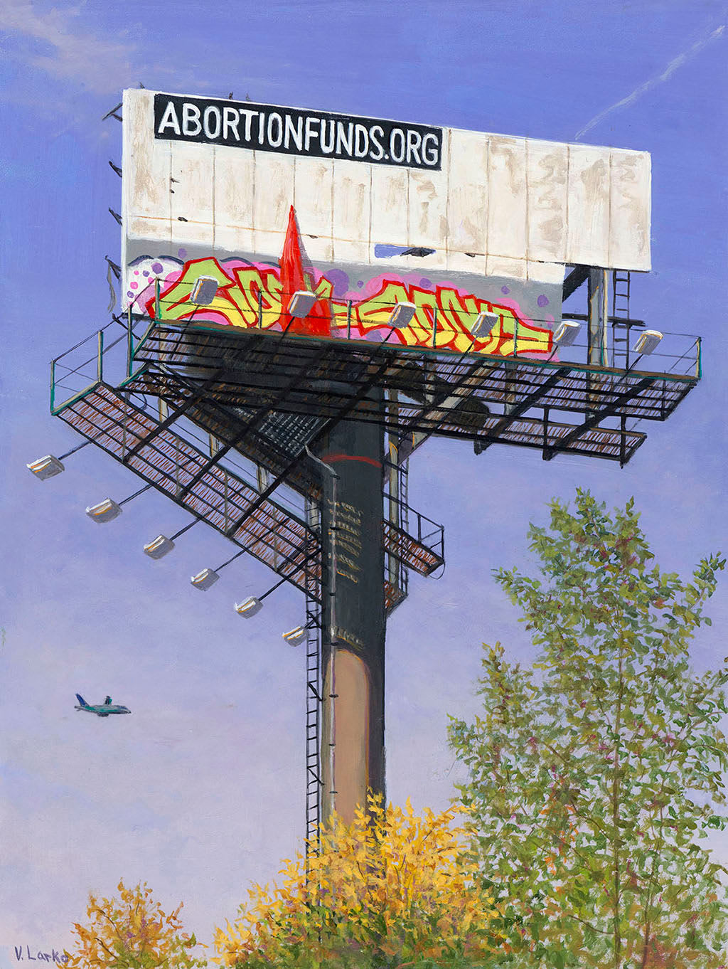 Painting by Valeri Larko of a billboard