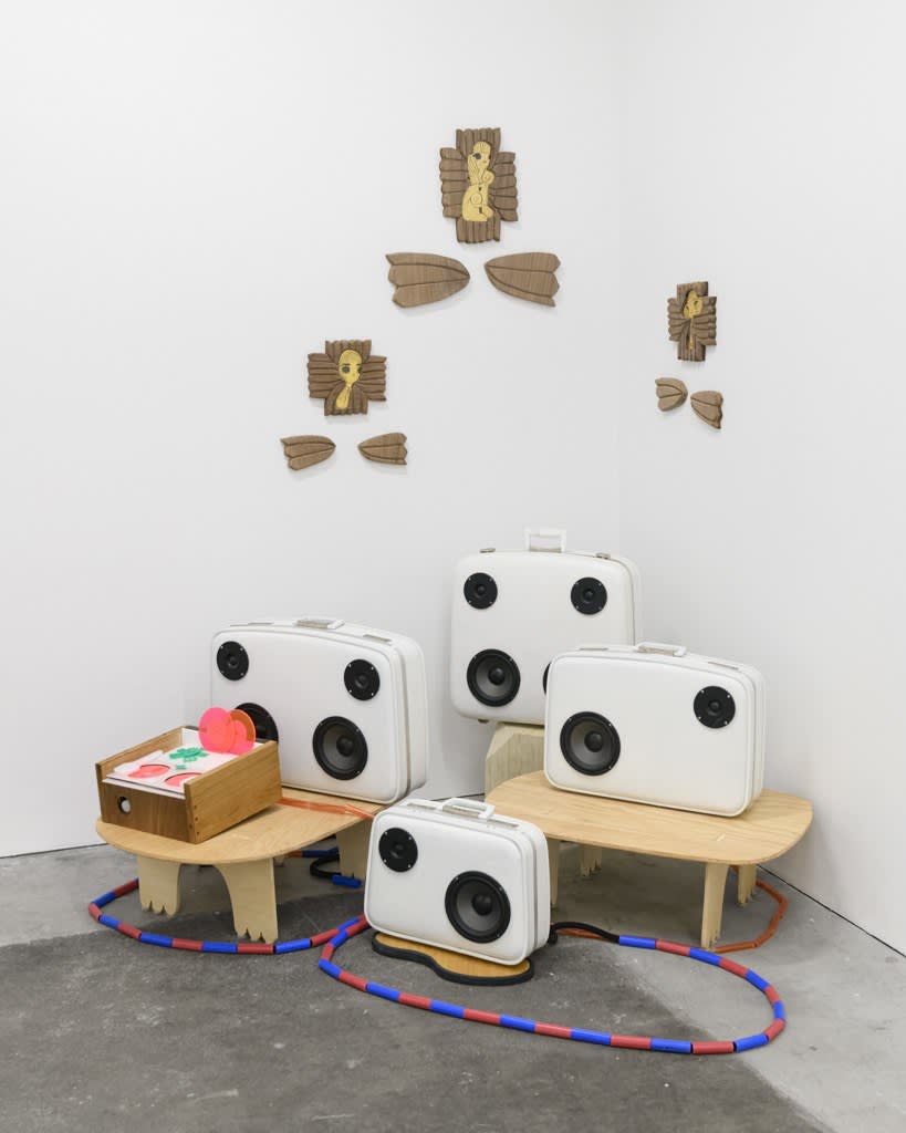 Install image of the exhibition Music Island by artist duo KeFe.