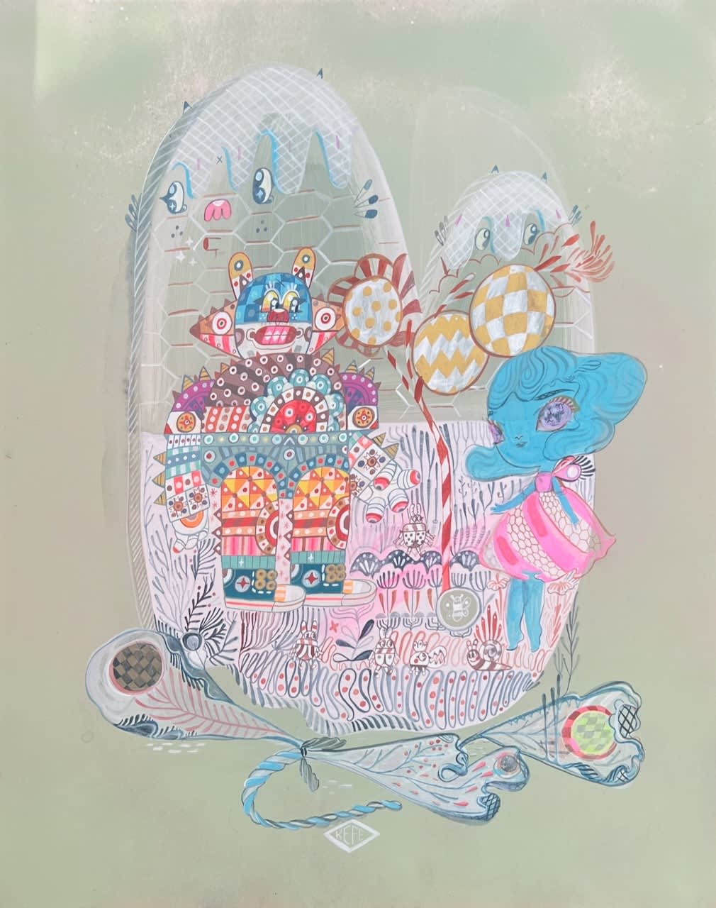 collaborative painting by artist duo KeFe