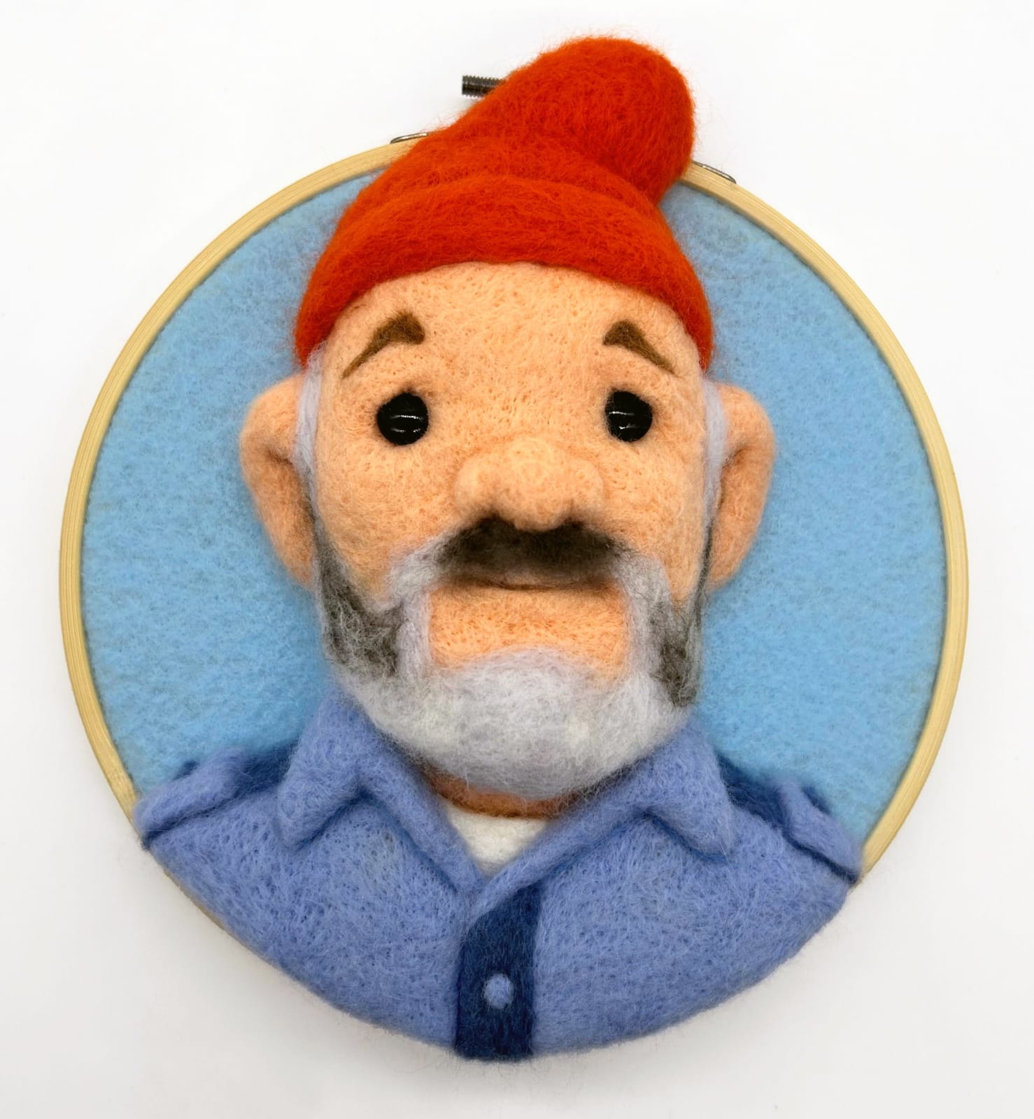 needlefelt wool portrait of Steve Zissou by Ed Mironiuk