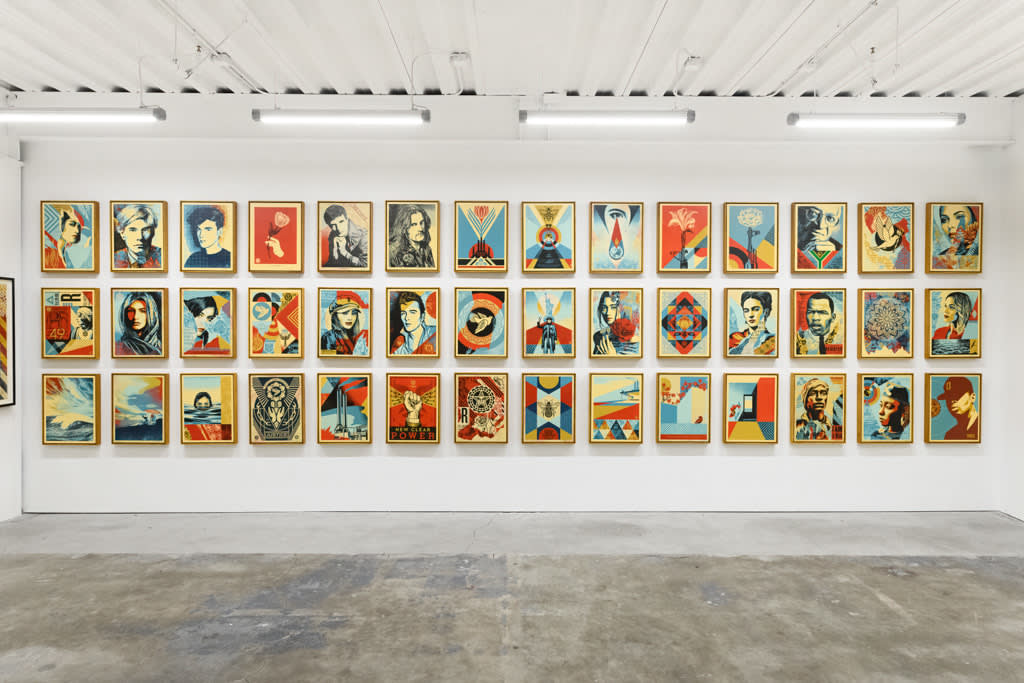 Installation view of Shepard Fairey's solo exhibition 