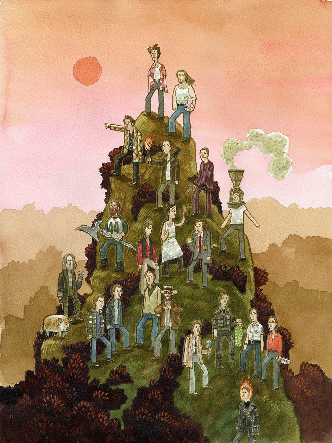 a mountain of Nicolas Cage characters