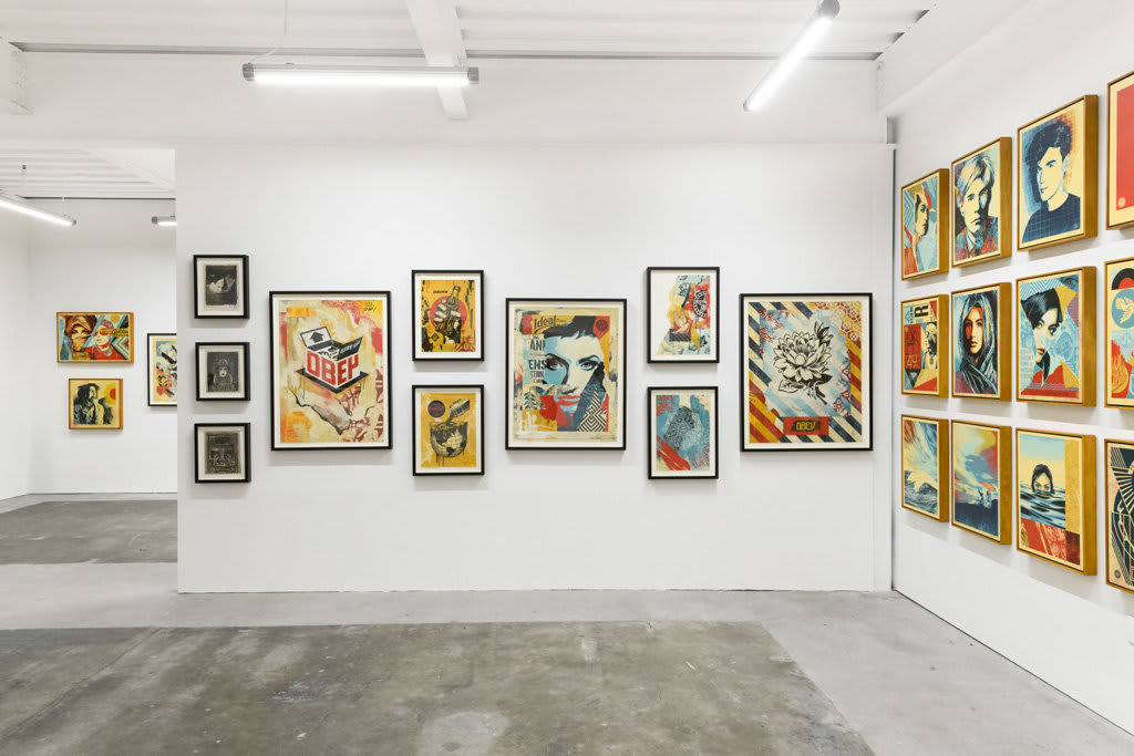 Installation view of Shepard Fairey's solo exhibition