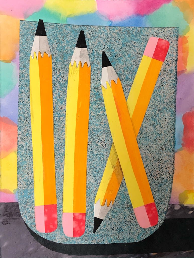 Karen Lederer collage of pencils