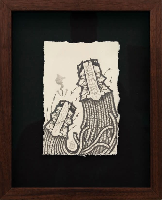 Drawing on paper of two GATS characters