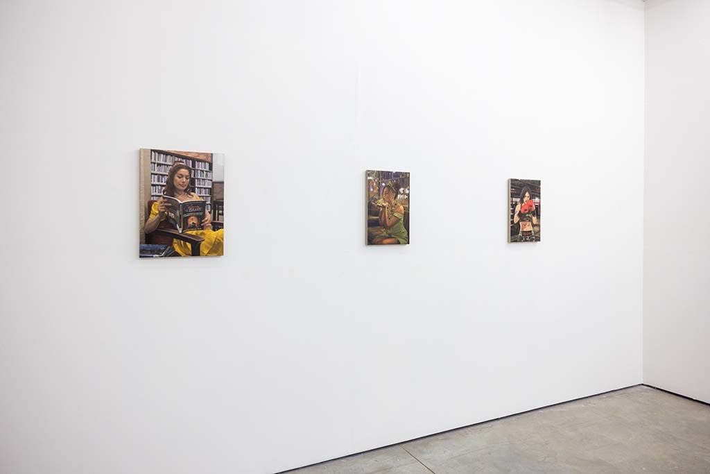 Photo of Matthew Grabelsky princess paintings hanging on white wall