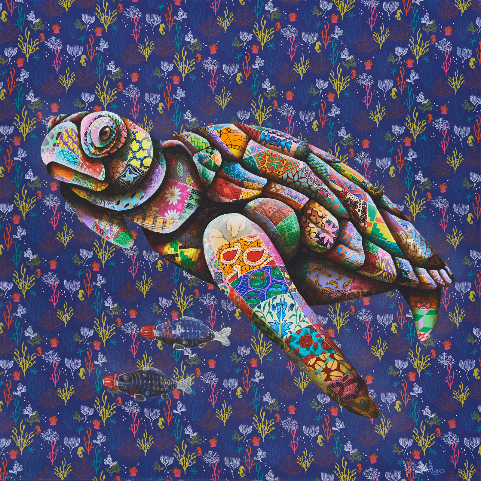 painting of a sea turtle by Louis