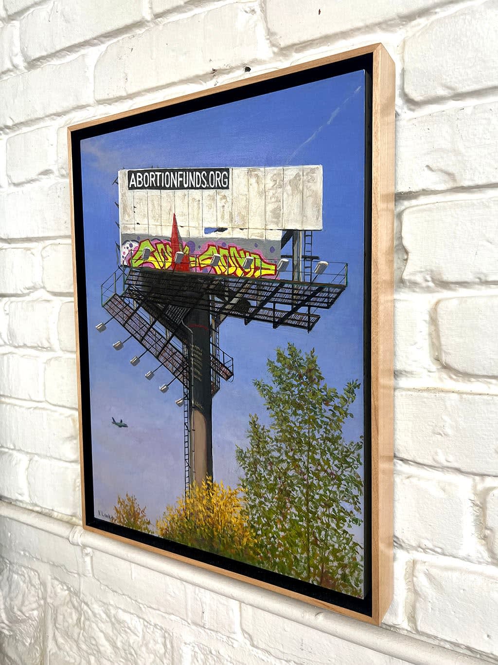 Painting by Valeri Larko of a billboard on wall