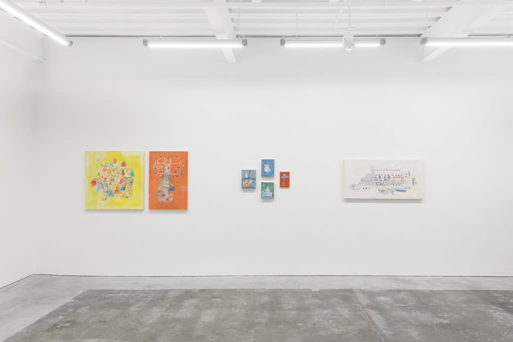 Install image of the exhibition Music Island by artist duo KeFe.