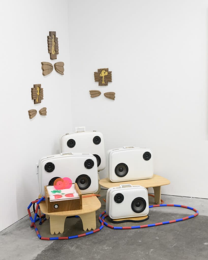 Install image of the exhibition Music Island by artist duo KeFe.