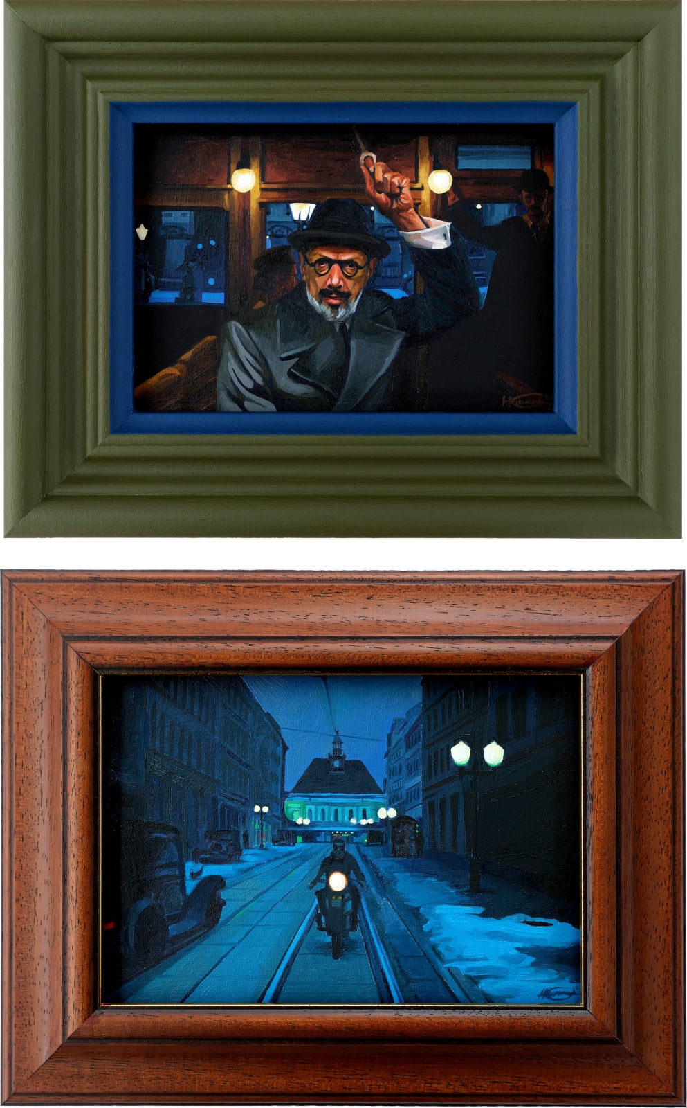 painting of film stills from 