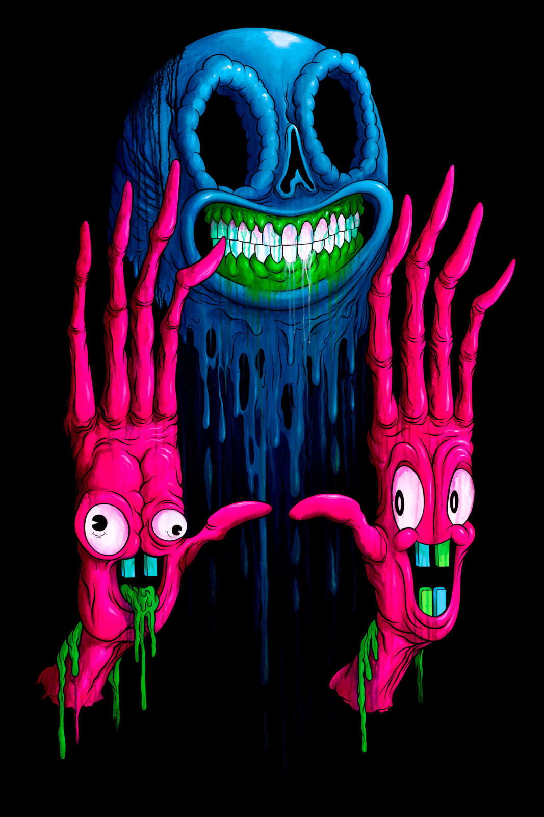 Painting of Gene, Roger and Horace by Alex Pardee