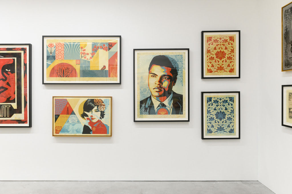 Installation view of Shepard Fairey's solo exhibition