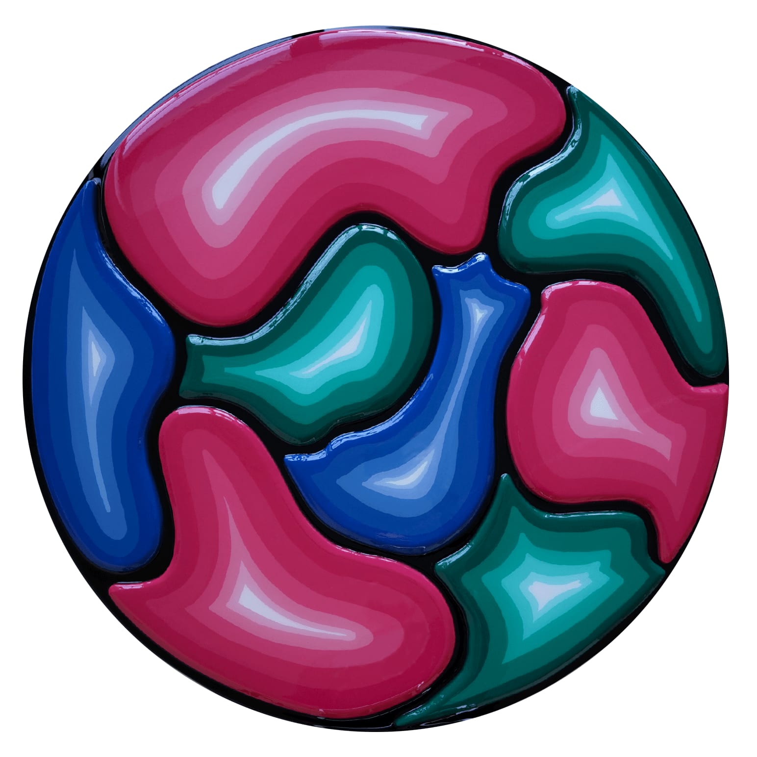 abstract tondo by Adam Fujita