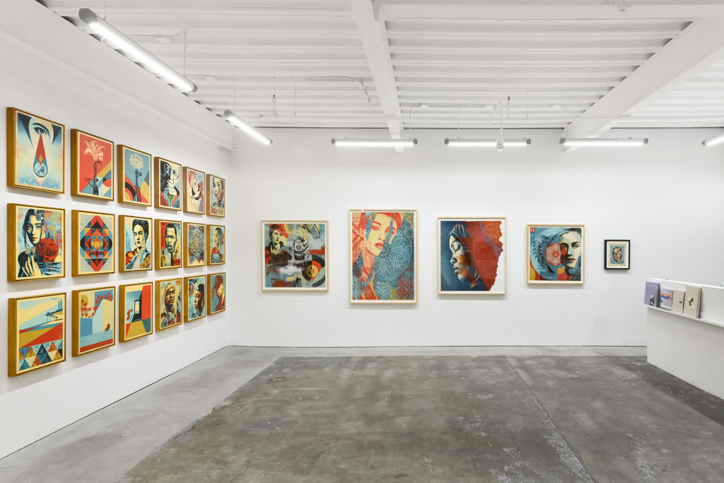 Installation view of Shepard Fairey's solo exhibition 
