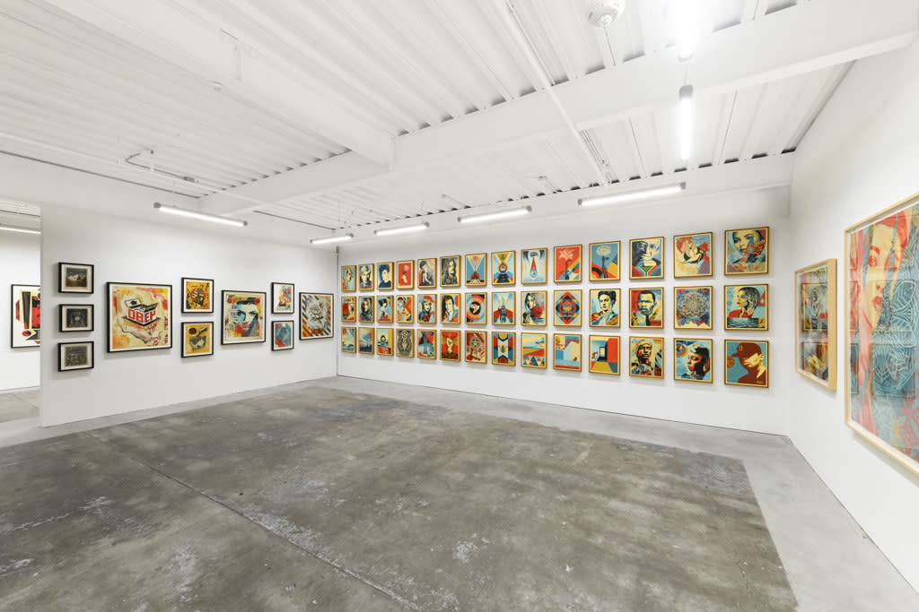 Installation view of Shepard Fairey's solo exhibition 