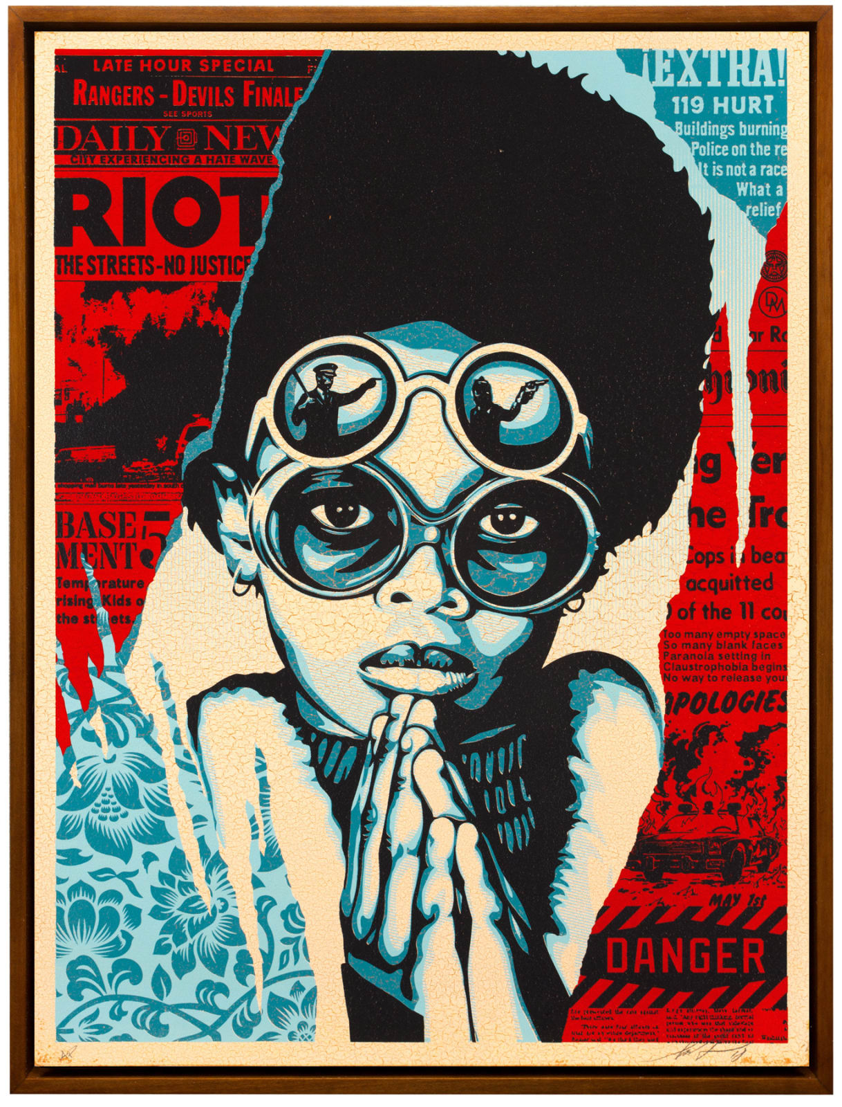 Shepard Fairey, Late Hour Riot, 2018