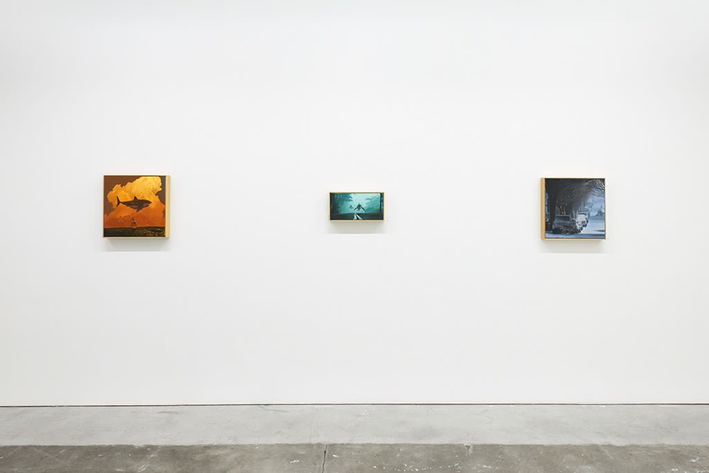 Installation view of Chris Austin's solo exhibition Contrasts at Harman Projects, San Francisco. From left to right: