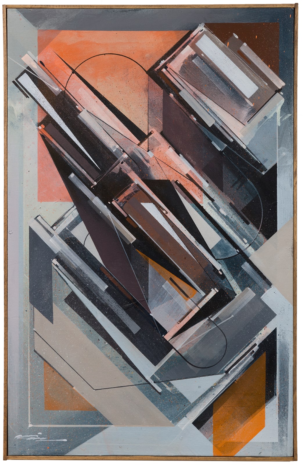 Geometric abstract painting by Augustine Kofie