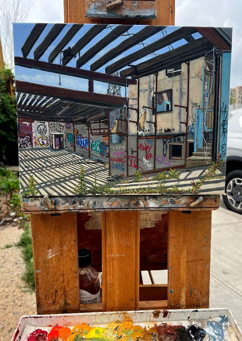 Painting by Valeri Larko of an abandoned room