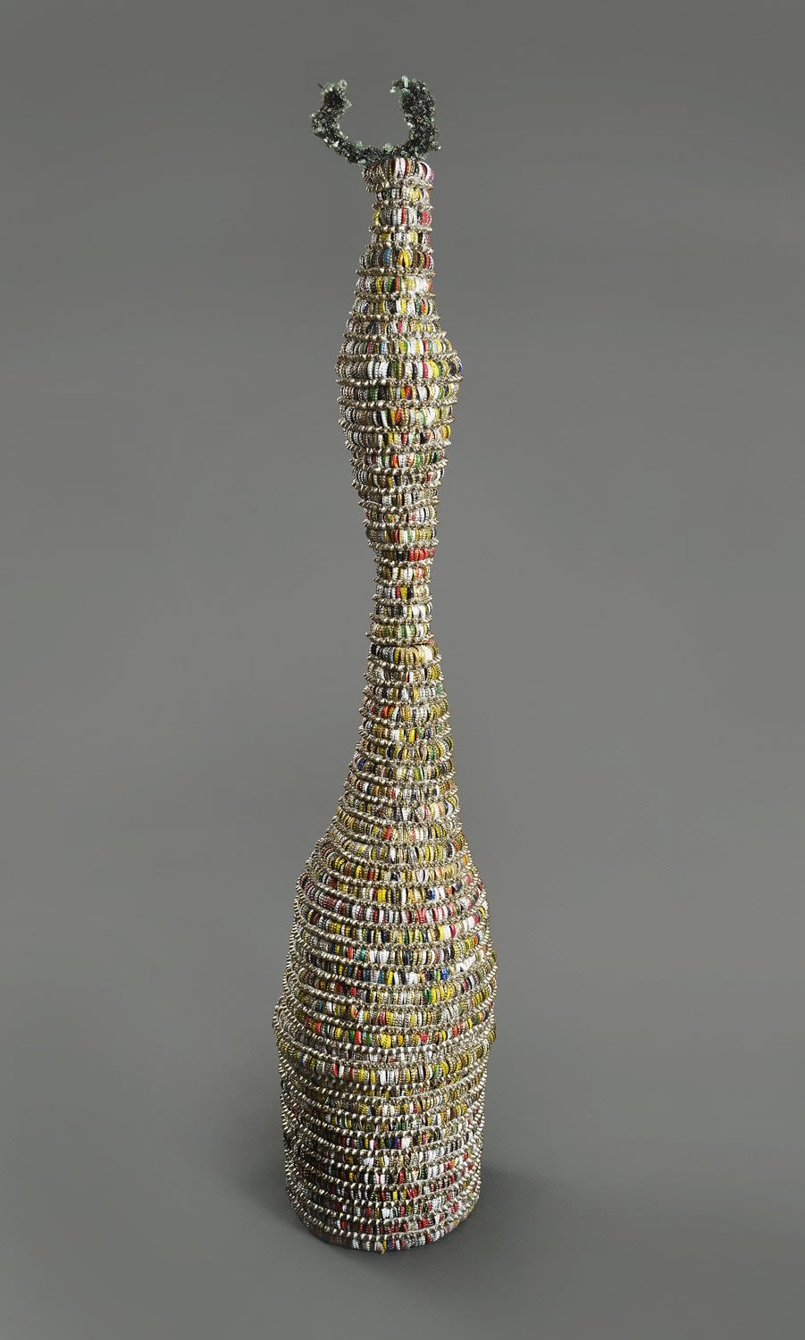 Lucien Shapiro sculpture of vessel made of bottle caps