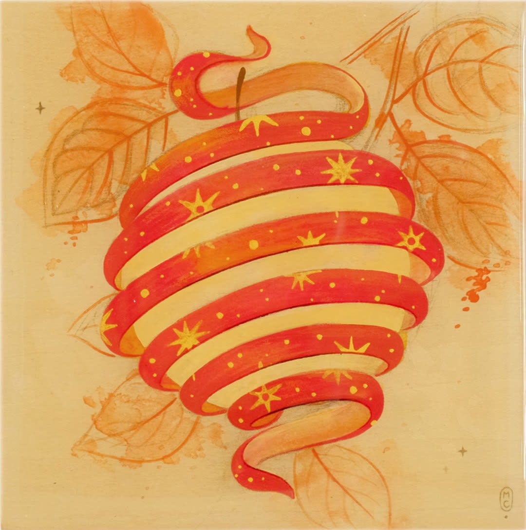 painting of an apple by Maggie Chiang inspired by