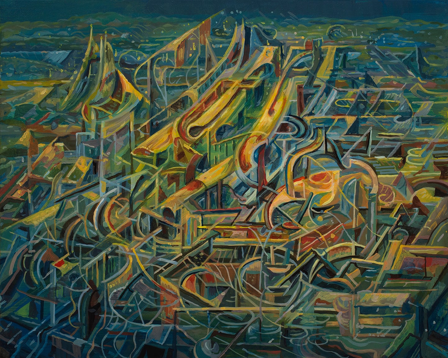 colorful abstract painting by David Welker