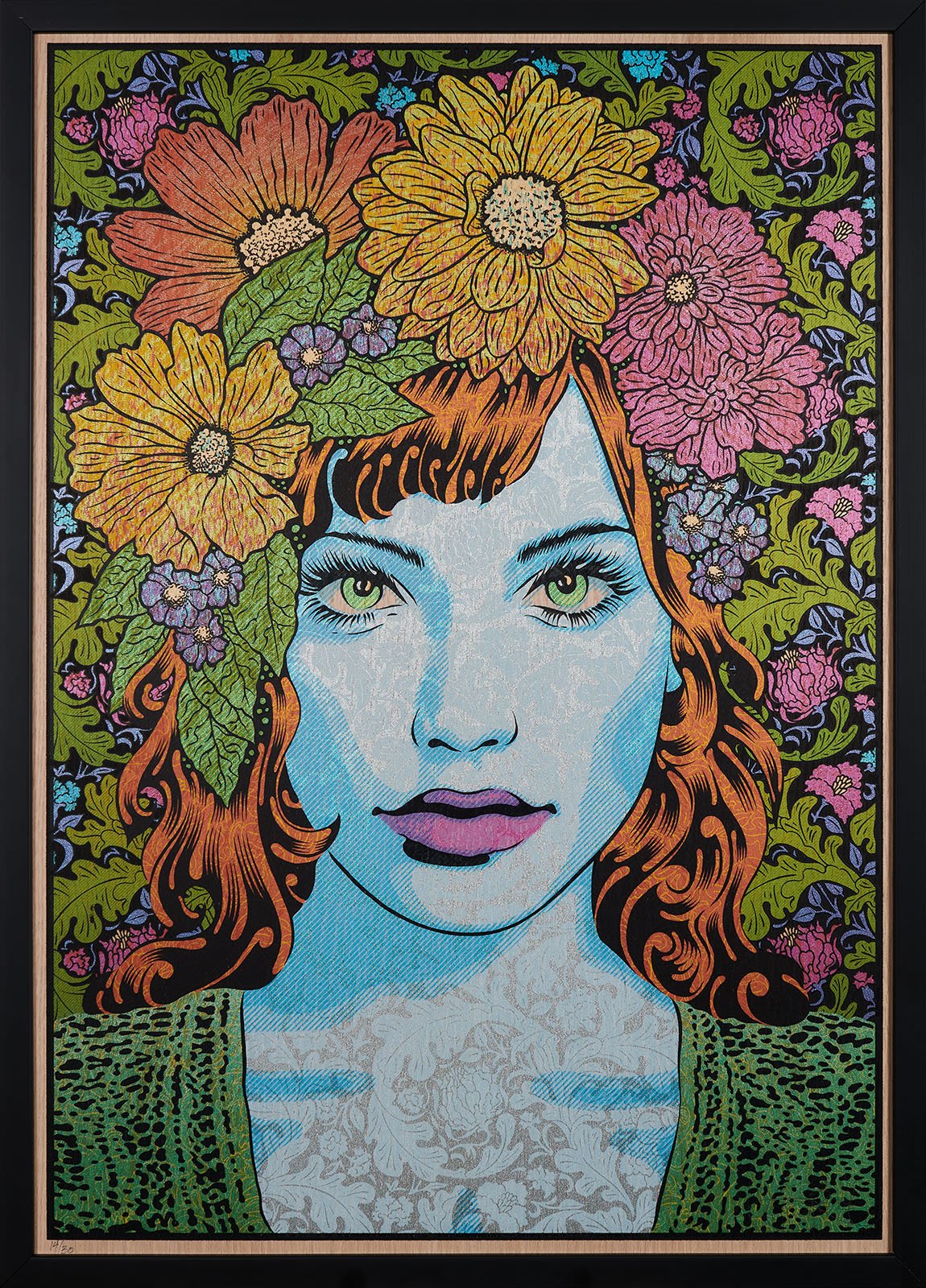 7 color screen print on wood panel