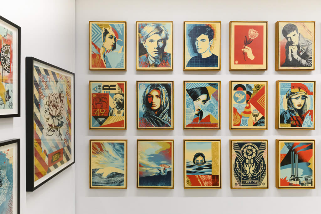 Installation view of Shepard Fairey's solo exhibition 