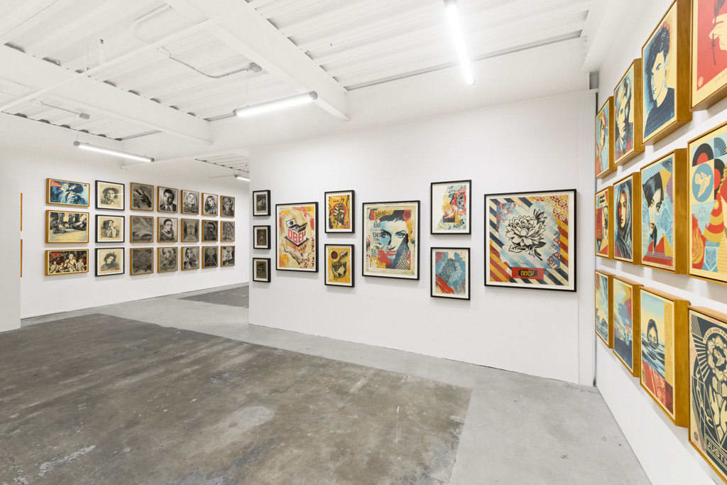 Installation view of Shepard Fairey's solo exhibition 