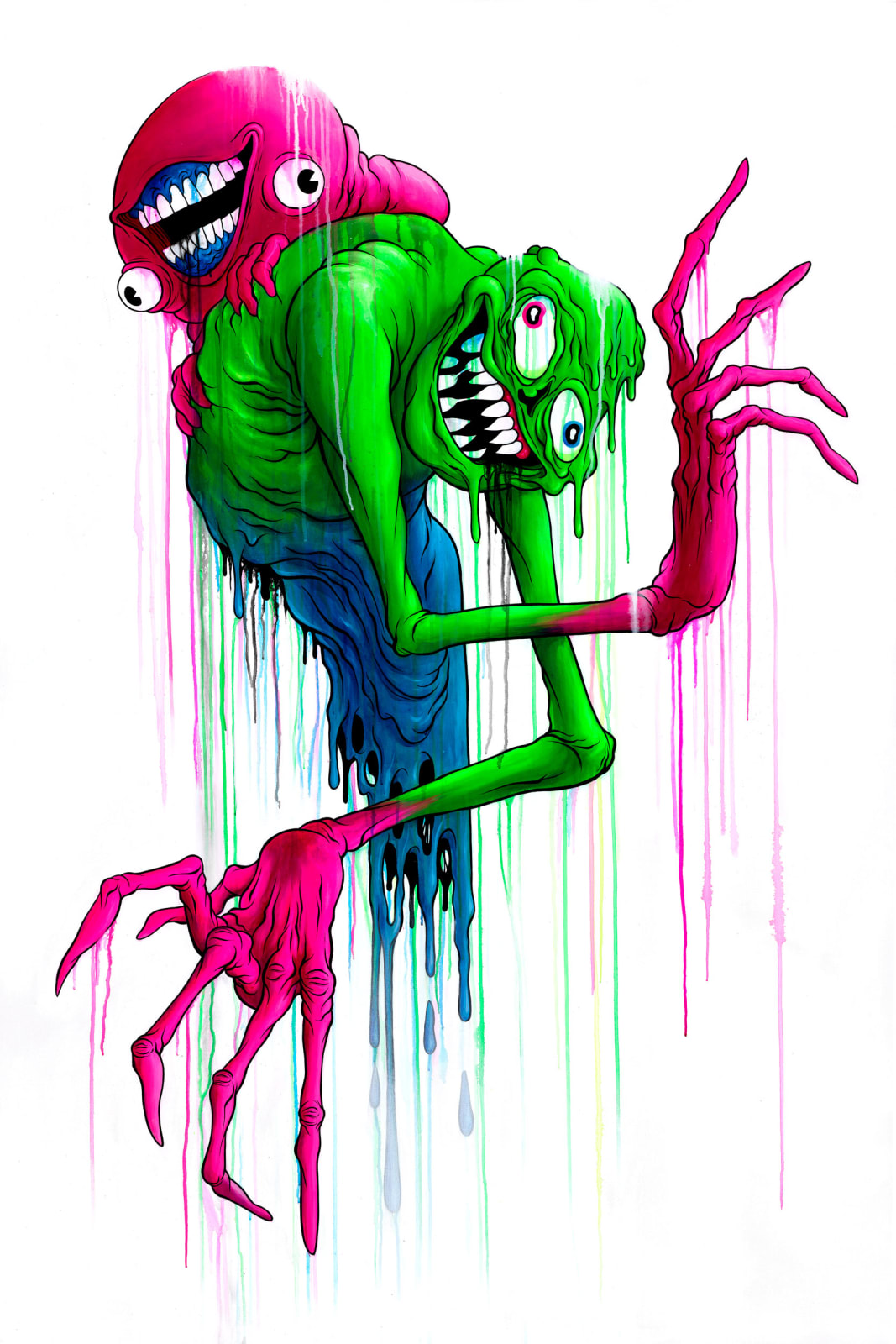 Painting of Stanley and Poof by Alex Pardee