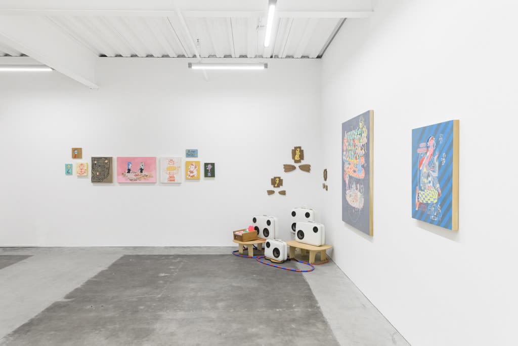 Install image of the exhibition Music Island by artist duo KeFe.