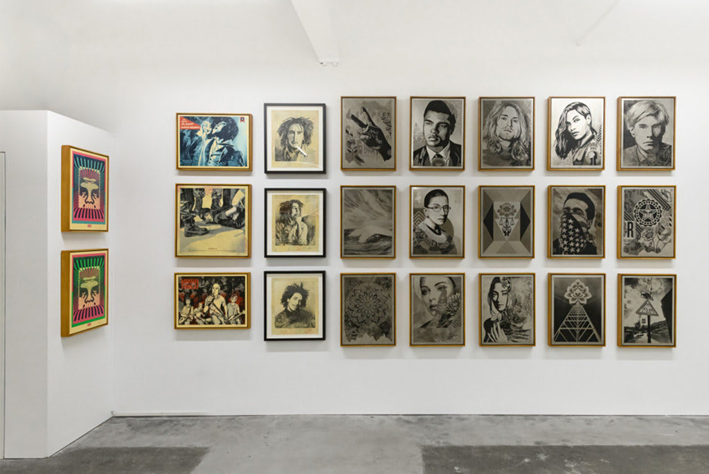 Installation view of Shepard Fairey's solo exhibition 