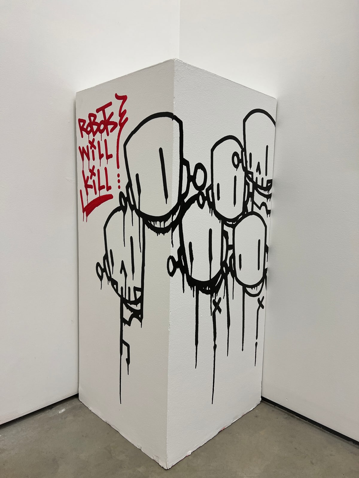 pedestal with robots painted on it by ChrisRWK