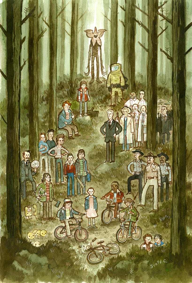 characters from the show Stranger Things