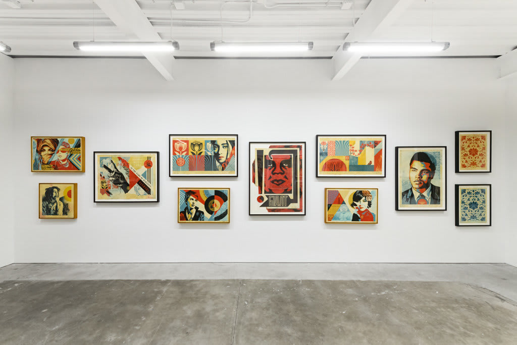 Installation view of Shepard Fairey's solo exhibition