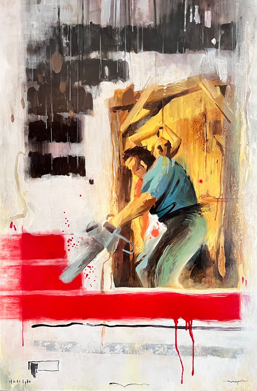 Abstract painting depicting Texas Chainsaw Masacre