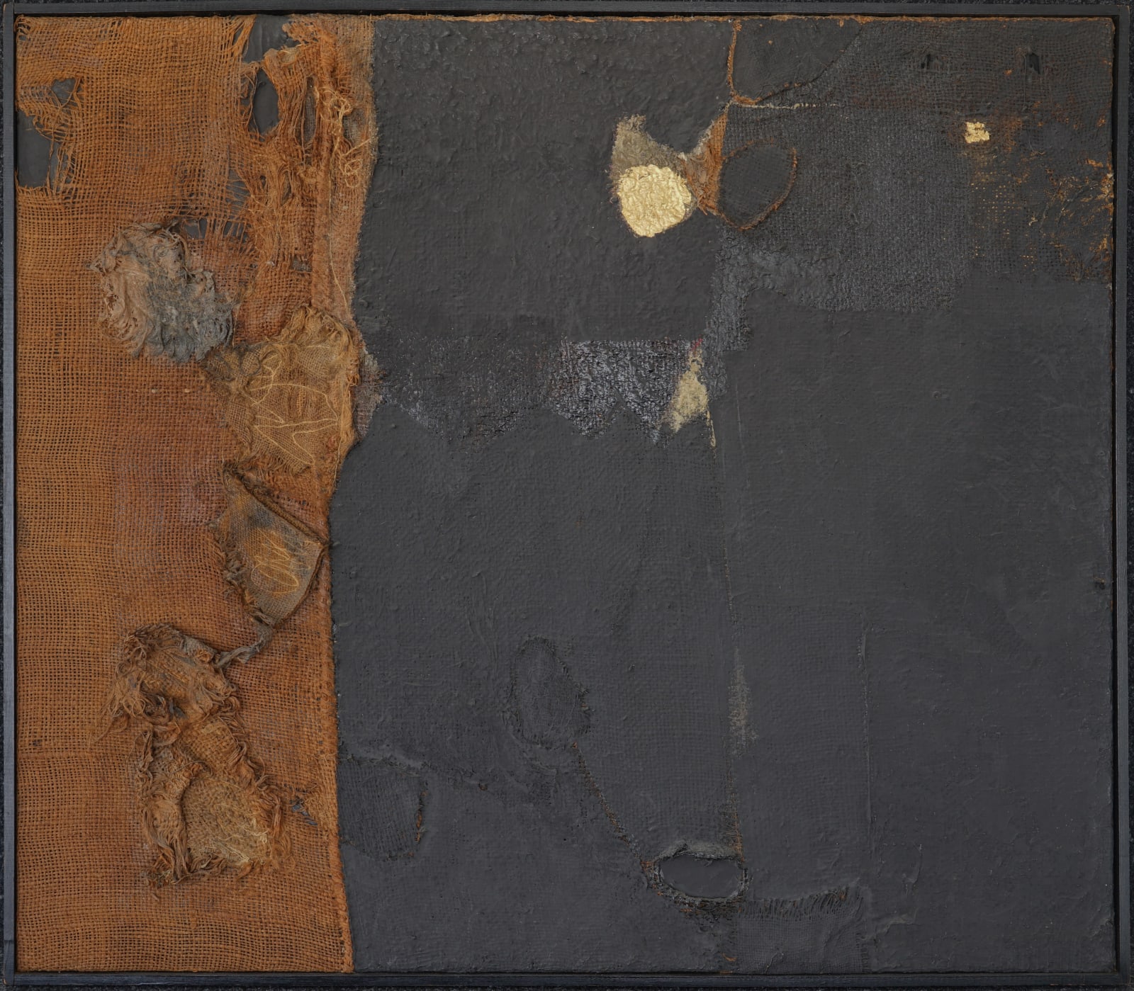 Alberto Burri, Sacco e Oro (Sack and Gold), 1953