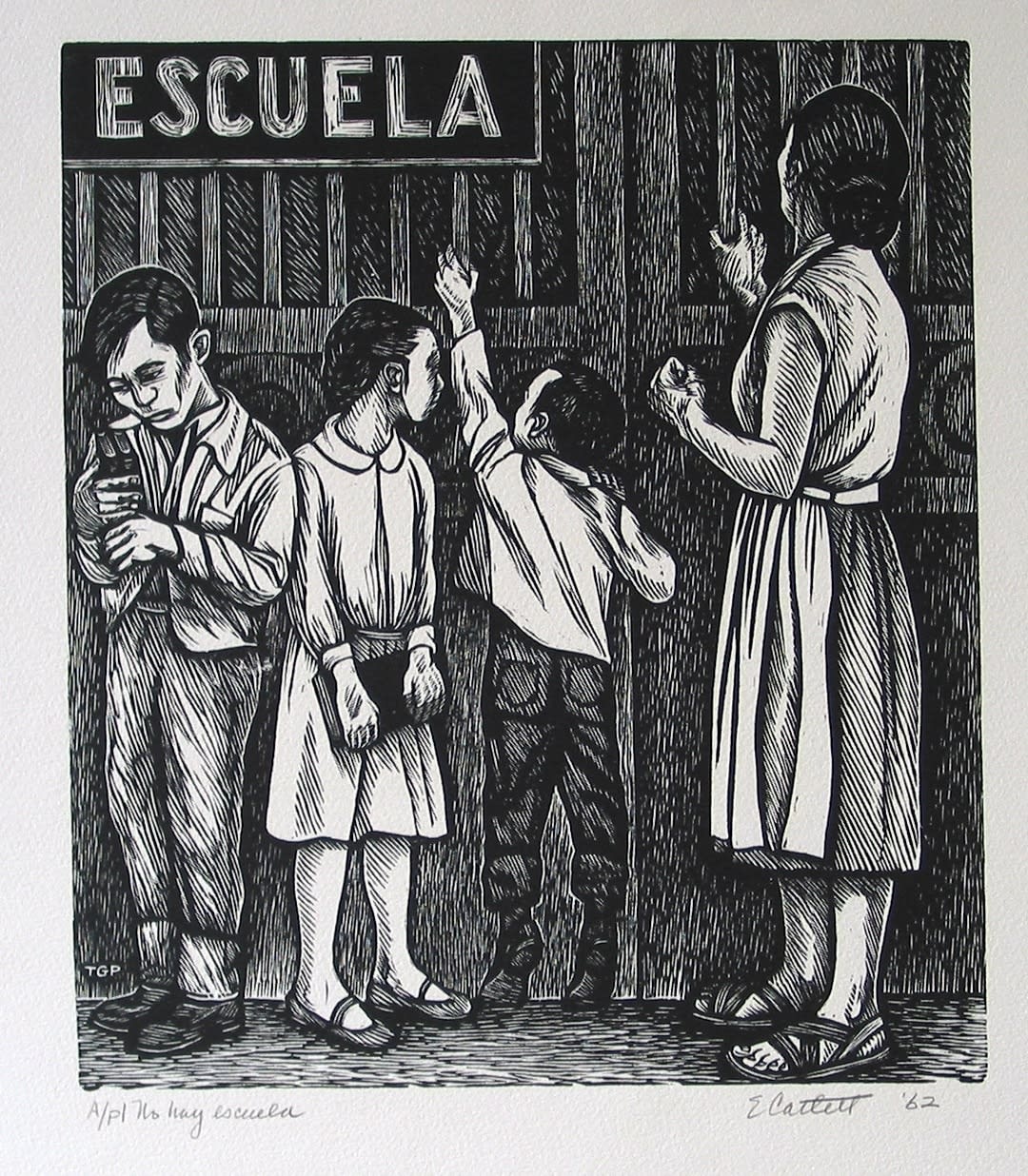 Elizabeth Catlett, No Hay Escuela, 1962-95