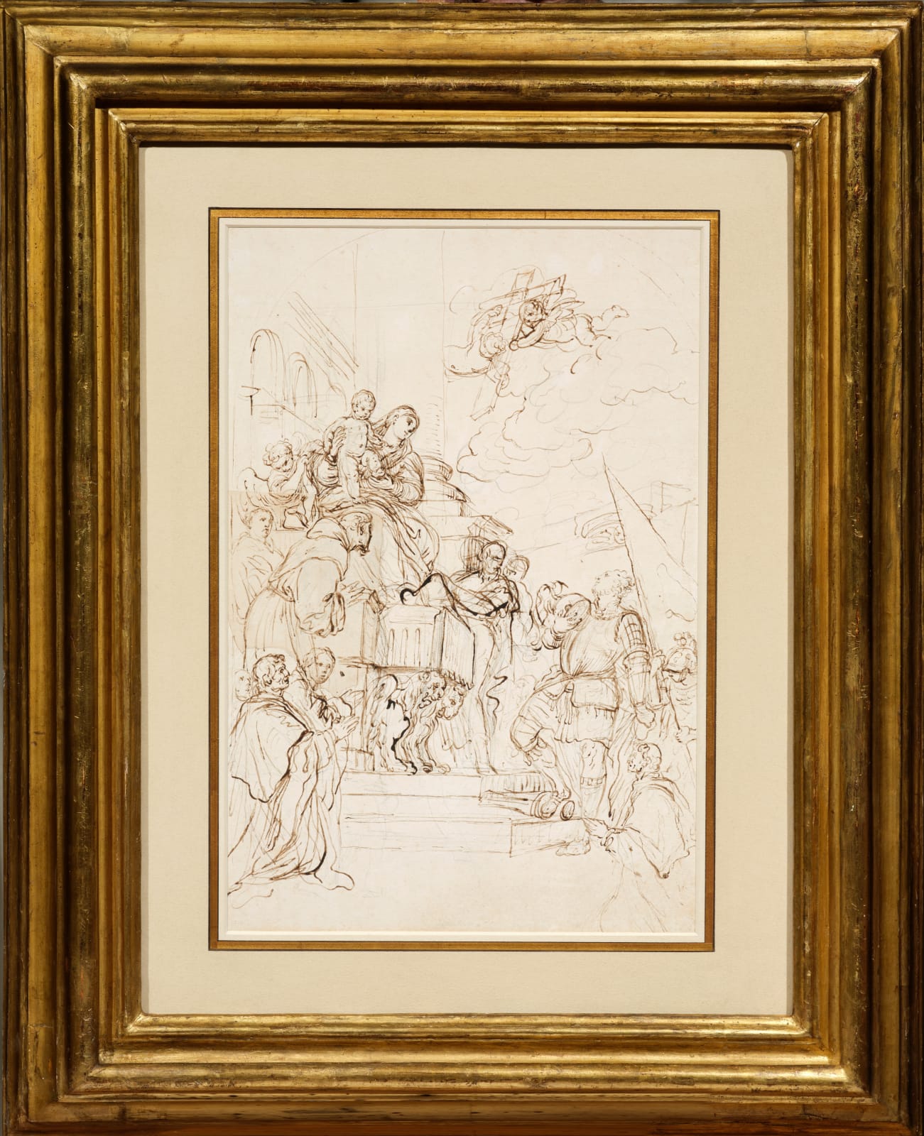 Francesco La Marra, Virgin and Child with Saint George, Saint Francis and Donors/ Vierge à l'enfant avec Saint Georges et Saint François et des donateurs