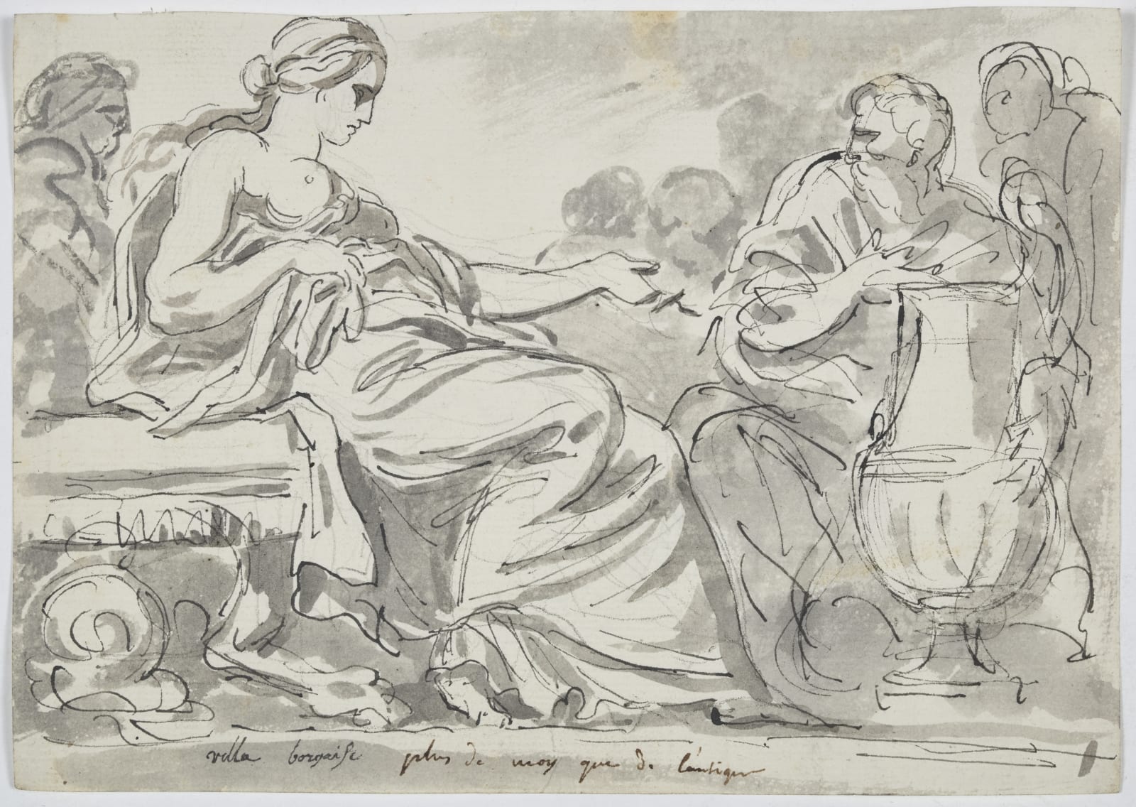 Augustin Pajou, Study after the antique / Etude de personnages après l'antique