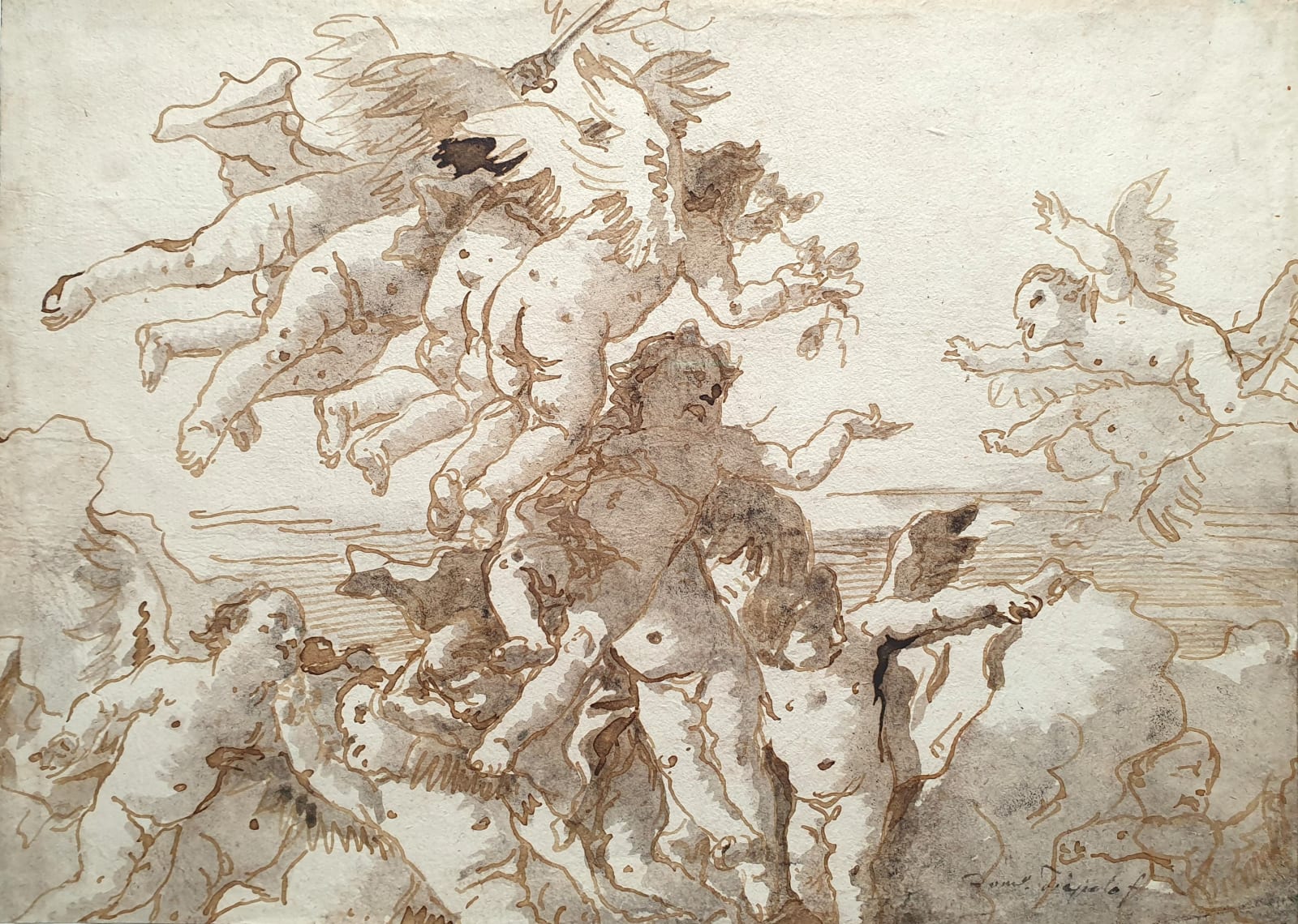 Giovanni Domenico Tiepolo, Putti in the clouds/ Putti dans les nuages