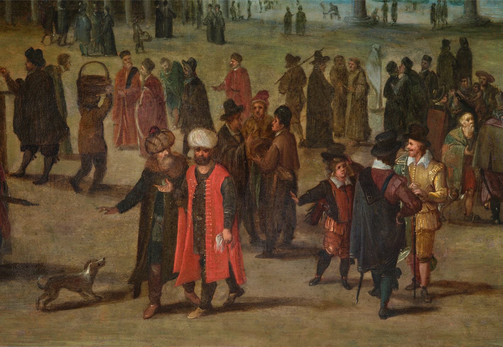 Antwerp School of the 17th century/ Ecole anversoise du XVIIème siècle, Market Scene on the Piazzetta in Venice/ Scène de marché sur la Piazzetta à Venise, ca. 1620